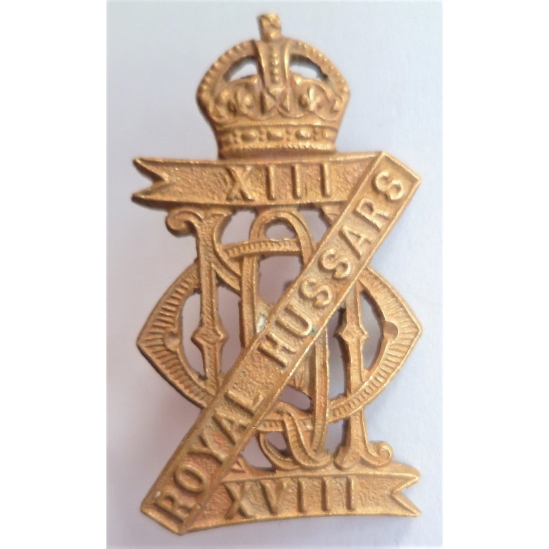 WW2 13th/18th Royal Hussars Collar Badge