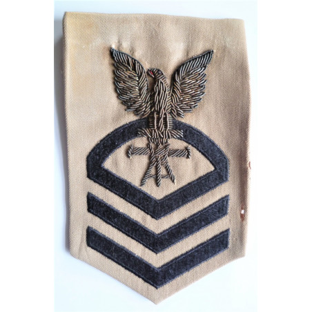 WWII US Navy Chief Control Man Badge Bullion Branch insignia USN Rating
