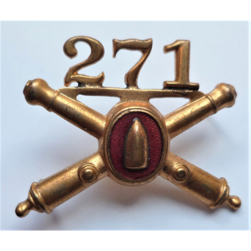 United States 271st Coastal Artillery Officers Collar Insignia Device