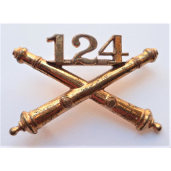 United States 124th Field Artillery Officers Collar Insignia Device