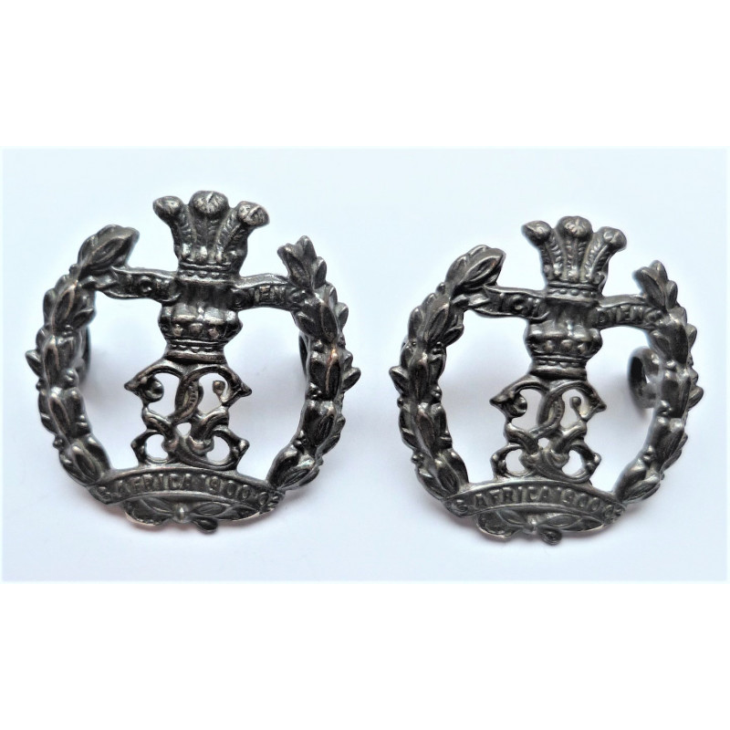 Pair WW1 7th,8th,9th Battalion Middlesex Regiment Silver Collar Badges