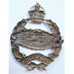 Royal Tank Regiment Silver Officers Cap Badge