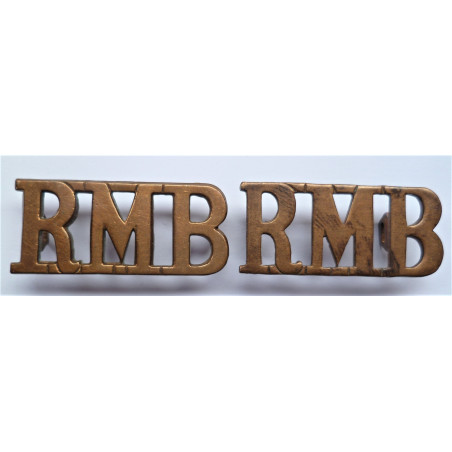 Pair Royal Marines Band Brass Shoulder Titles RMB
