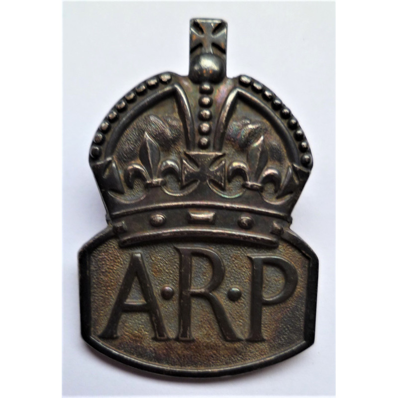 Air Raid Precautions ARP Silver Lapel Badge