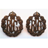 Pair WW1 Royal Flying Corps Collar Badges RFC