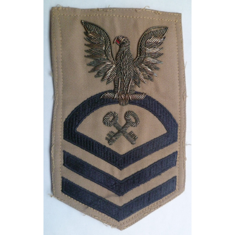 United States Navy Chief Logistics Specialist Bullion Rating Trade Badge Khaki