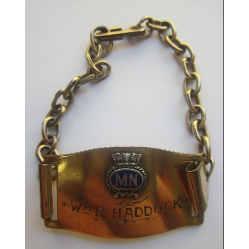 A very nice Identity Bracelet to a Wm R. Haddock. Merchant Navy