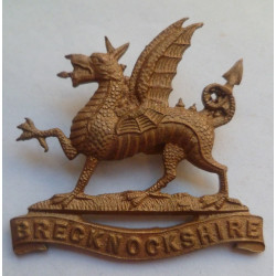 Brecknockshire Territorials Officers Gilded Cap Badge