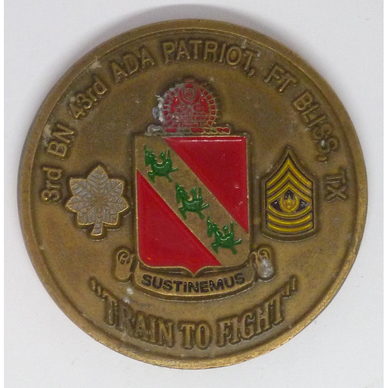 3rd Battalion 43rd ADA Patriot Fort Bliss Texas Challenge Coin